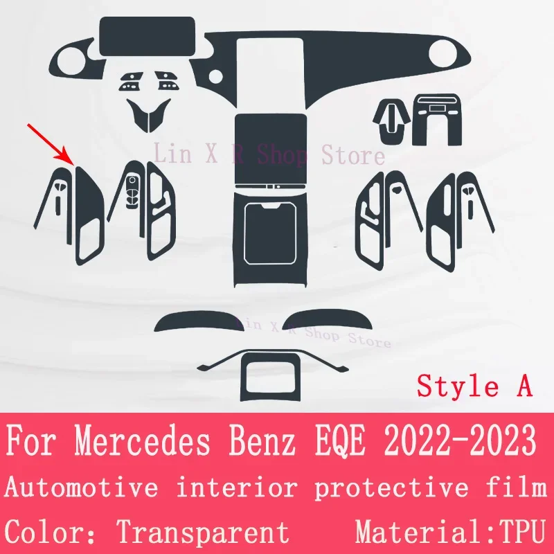 

Защитная пленка из ТПУ для Mercedes-Benz EQE 2022-2023: для интерьера автомобиля, панели управления, экрана GPS-навигации, антицарапинные наклейки
