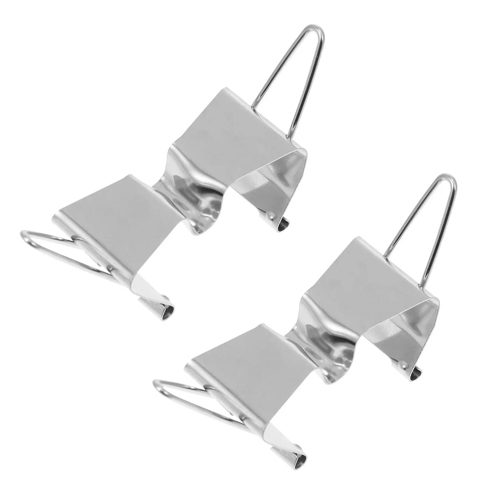 

2 Pcs Clips Canvas Wet Clamps Automatic Stainless Steel Frame Holder Metal Carrier Oil Silver Art Supplies