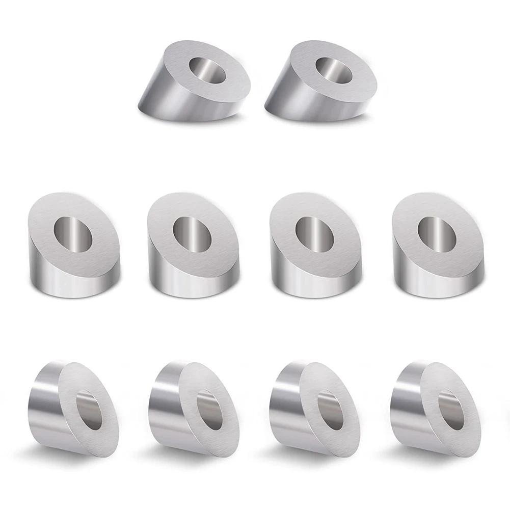 

10Pack 30 Degree Stainless Steel Angle Beveled Washer,1/4 Inch/6.6mm 30 Degree Washer for Cable Railing Kit