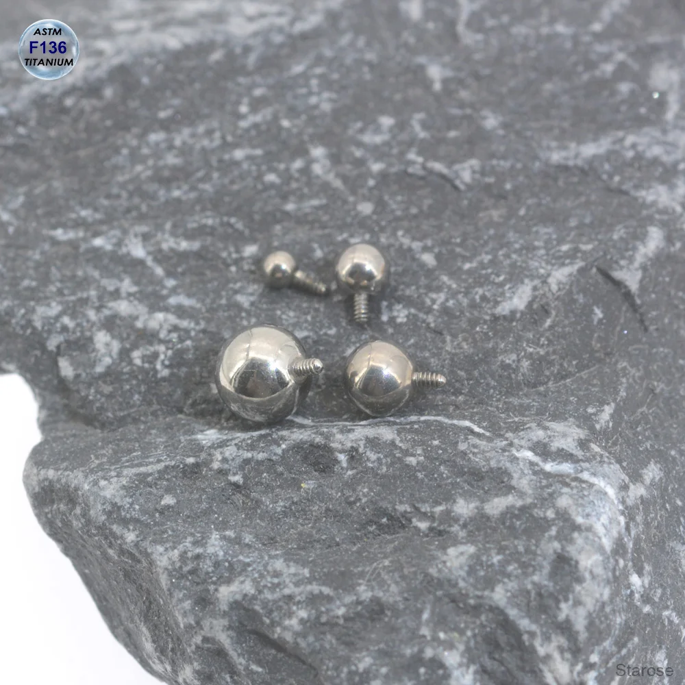 2-5mm astm f136-鼻ピアス用の交換用チタンボール,ヘリックス,ピアス,ジュエリーアクセサリー,16g,0.9バー,12個