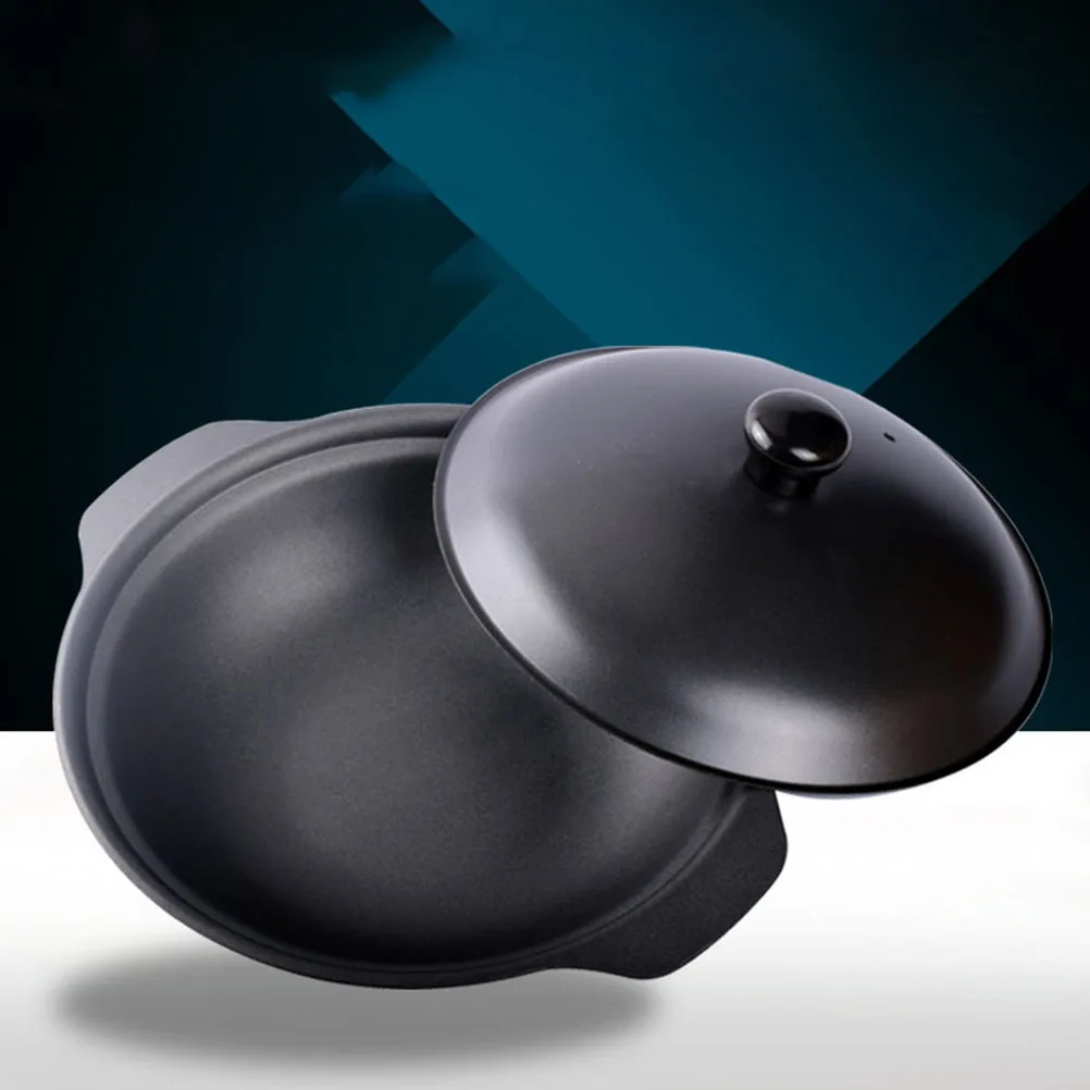 

1pc Cast Iron Sand Pot Heat Resistant Yellow Braised Chicken Rice Casserole Cooking Utensil Home Kitchen Use