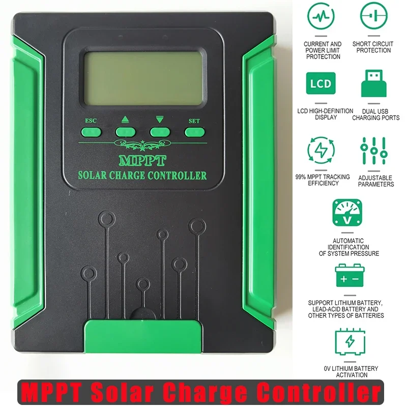 

30-60A Wifi MPPT Solar Charge Controller 12V/24V/36V/48V Solars Panel Regulator 180V Charger Controllers LCD Display Home Energy