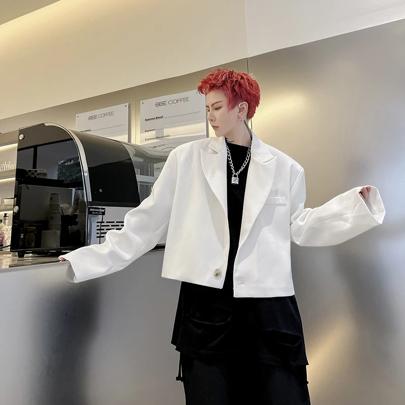 

Новая весенняя мужская куртка-пиджак в корейском стиле, приталенная, классическая, на одной пуговице, с индивидуальным дизайном и модным узором.