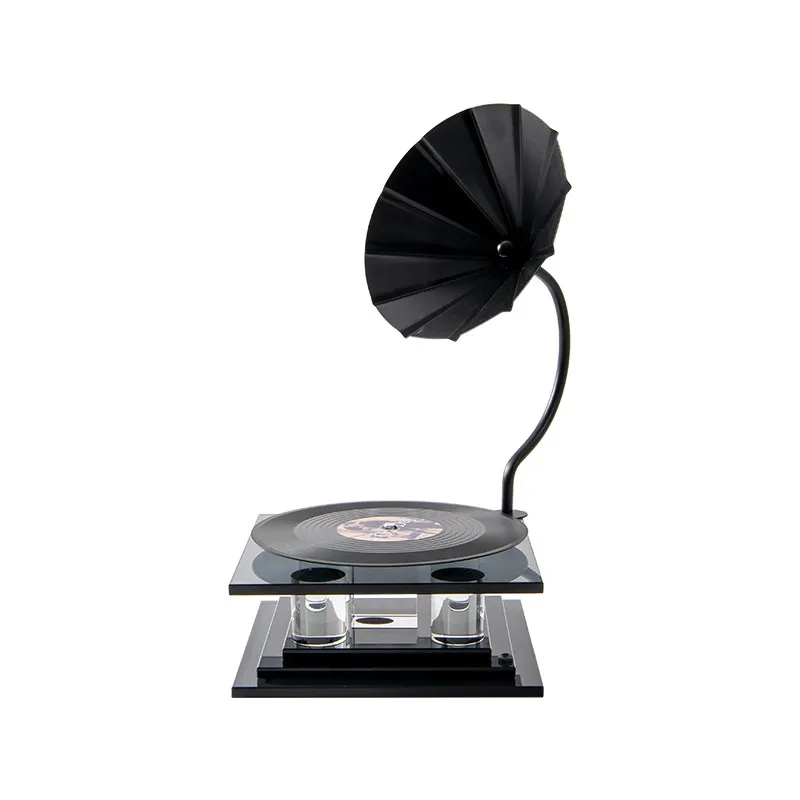 Modern light luxury fashion crystal phonograph ornament model room living room study decoration home furnishings