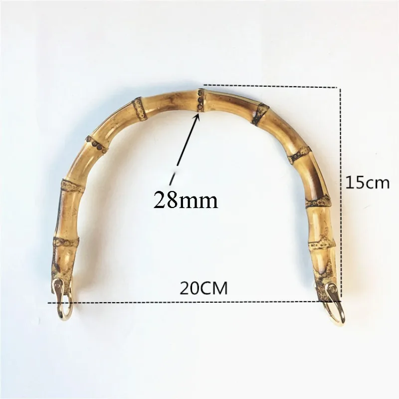 20cm 15.5cm U-shaped Woman Bag Natural Handles Bamboo Purse Frames Kiss Clasp DIY Hardware Woven Accessories