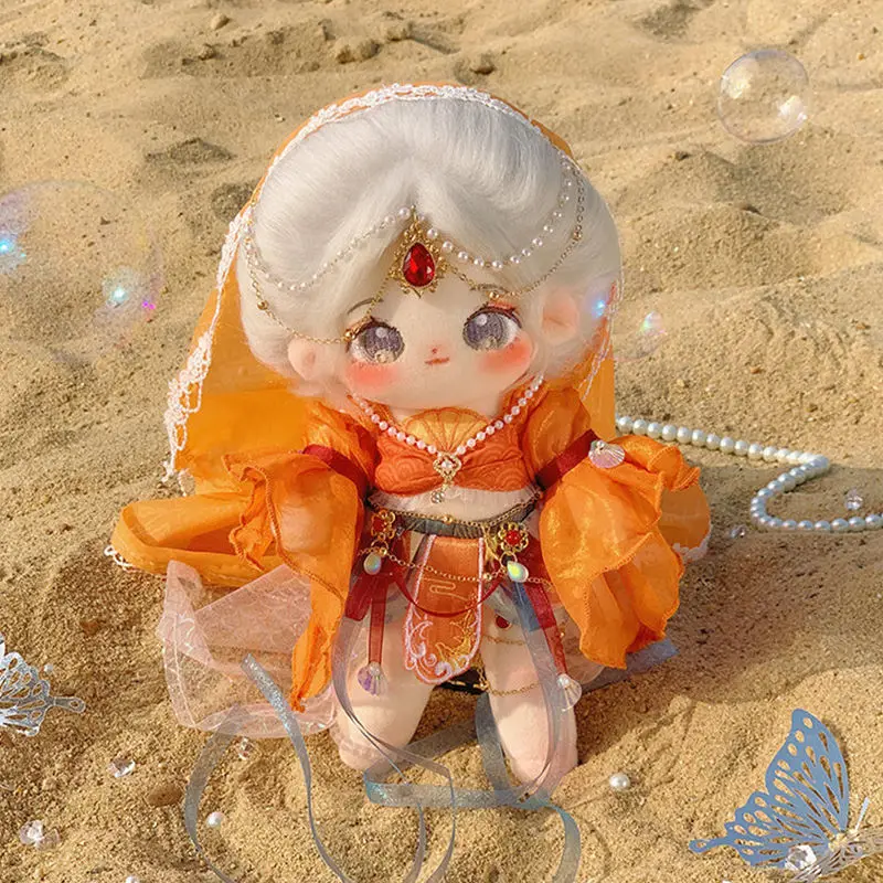 Exotic Princess Dancer Maihime Goldfish Ningyo Hime Orange Dress Skirt Costume Plushie Stuffed 20cm 30cm Plush Doll Clothes SL