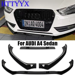 For Audi A4 B8.5 Quattro Sedan 2013 2014 2015 2016 Gloss Black Front Bumper Splitter Lip Diffuser Body Kit Spoiler Guard