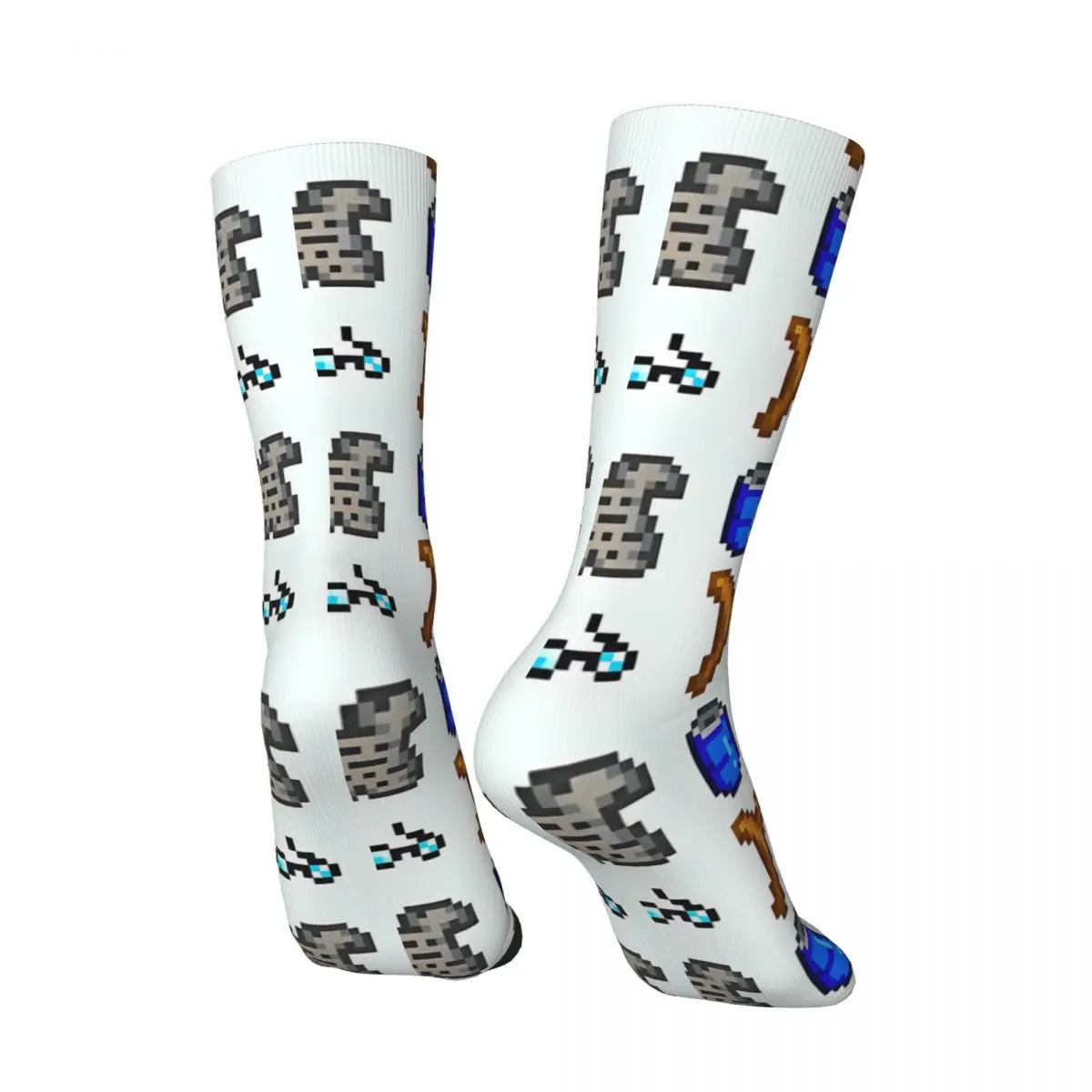 Happy Funny Pixel Trash Men's Socks Retro Harajuku Stardew Valley Hip Hop Novelty Pattern Crew Crazy Sock Gift Printed