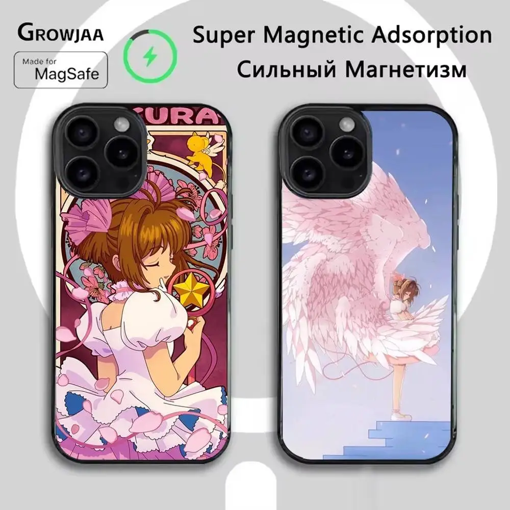 

Чехол для телефона Anime Cardcaptor Sakura для iPhone 16e, 16, 15,14,13,12,11, Plus, Pro, Max, Mini Magsafe с магнитной беспроводной зарядкой