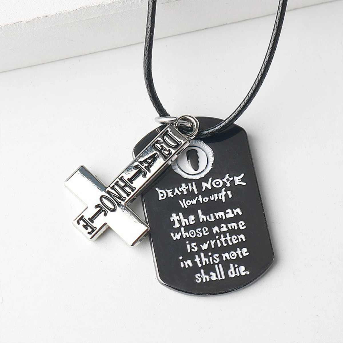 애니메이션 데스 노트 목걸이 로프 가죽 초커 패션 블랙 노트 북 모델 펜던트 목걸이 여성과 남성 액세서리