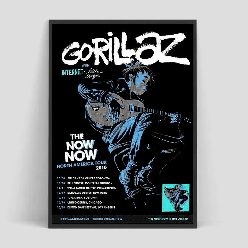 Virtual Anime Rock Band Gorillaz Posters Modern Music Album Cover Canvas Painting Pictures Wall Decoration Living Room Decor