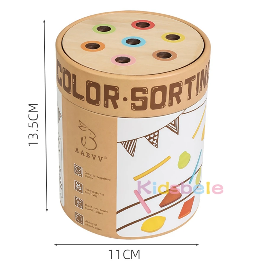 Jouet Montessori en bois pour tri des couleurs et formes assorties – Ensemble de chevilles d'entraînement de la motricité fine pour les tout-petits et les enfants d'âge préscolaire