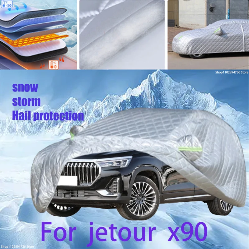 

For jetour x90 Outdoor Cotton Thickened Awning For Car Anti Hail Protection Snow Covers Sunshade Waterproof Dustproof