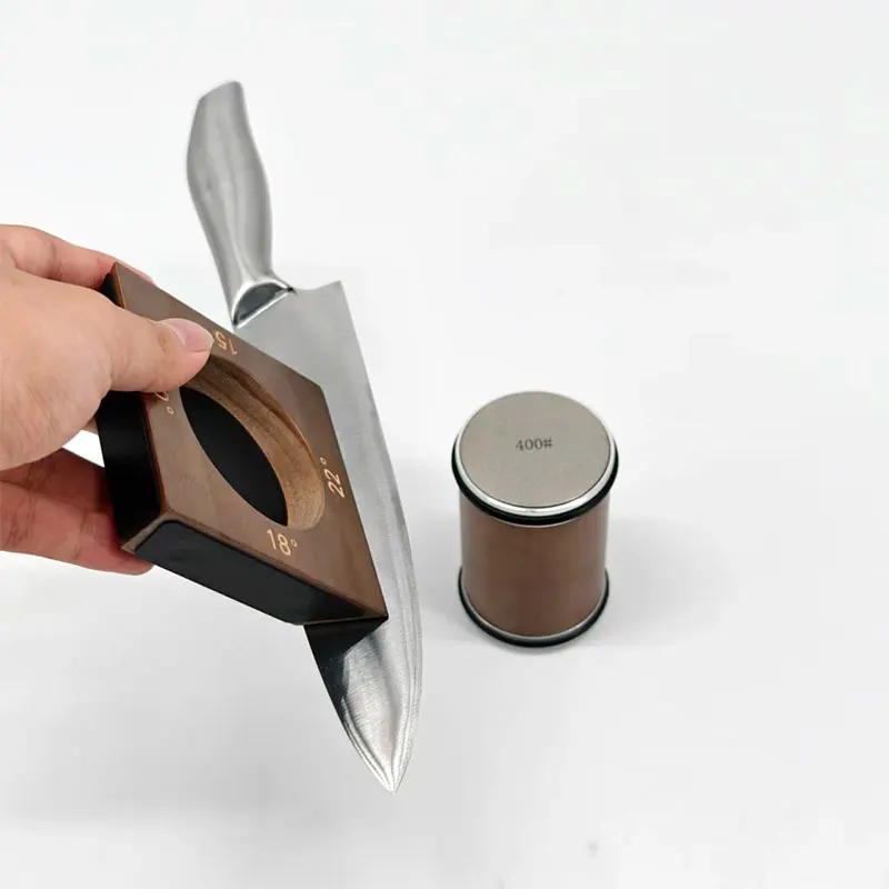 4-Angle Magnetic Wood Rolling Knife Sharpener 15-18-20-22° Diamond Sharpening Roller Kitchen Whetstone For Chef & Paring Knives