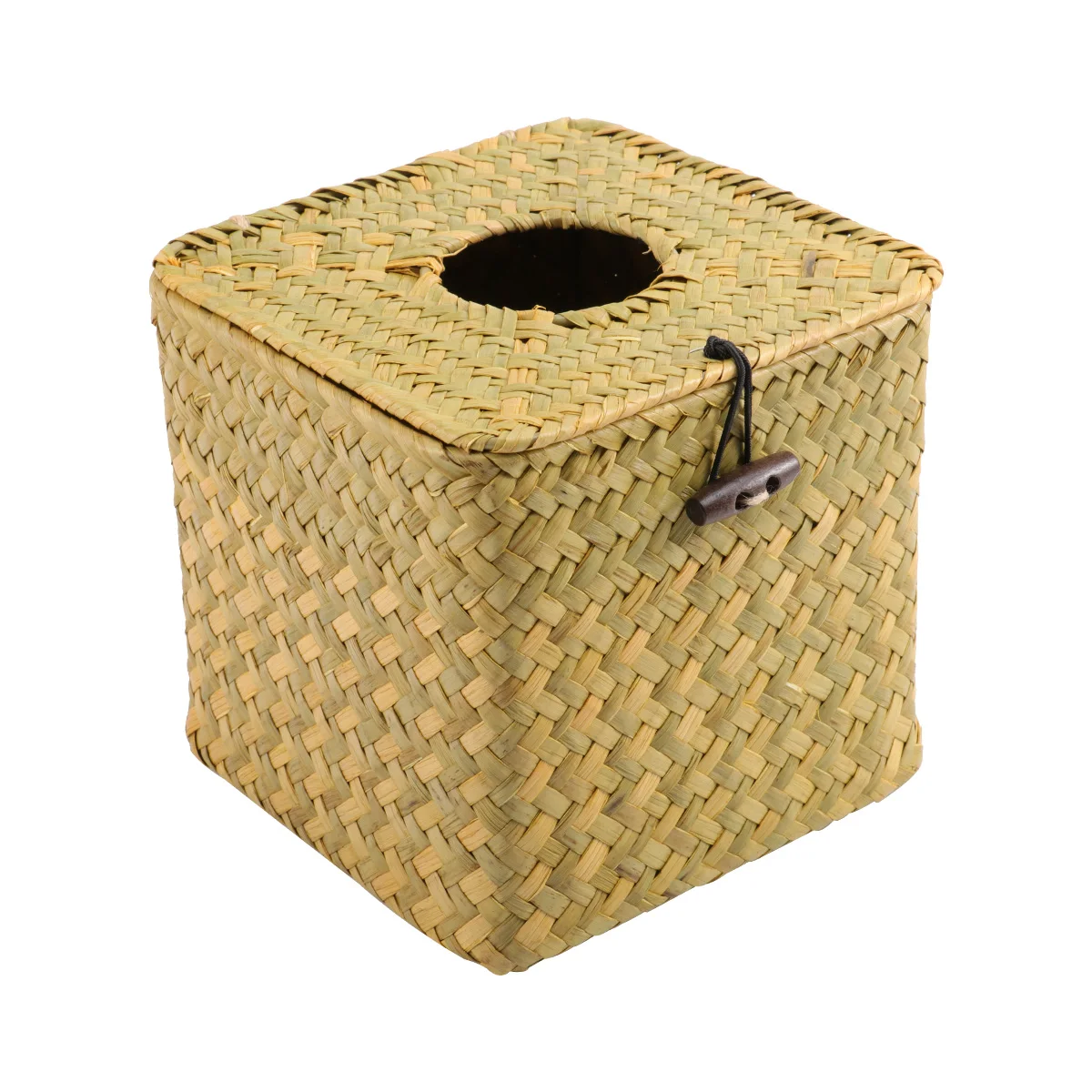 

5pcs Handwoven Seagrass Tissue Box Paper Holder For Bathroom Office Hotel Yellow Easy Pull-Out Lid Storage Container