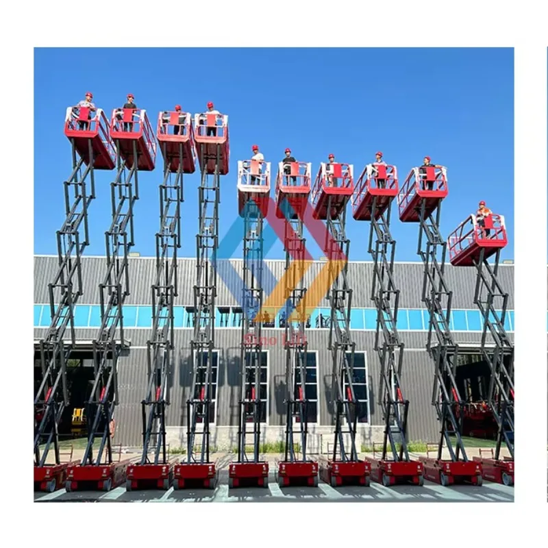 Customized 6m 12m Electrical Lift Electric Scaffolding Lifting Platform Small Sissor Man Aerial Work Platform Self Propel Scisso