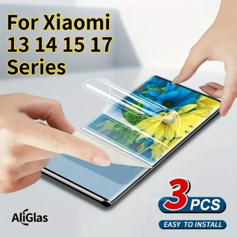 3 Stück HD Klare Displayschutzfolie Hydrogel-Film für Xiaomi 13 17 15 14 Pro 13 15 14 Ultra 15S Pro 13 Lite 17 Pro Max Keine Glasfolie