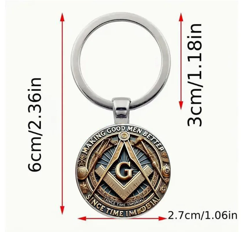 سلسلة مفاتيح مسطحة من سبائك الزنك مستوحاة من الرجعية مع عيار وسلسلة مفاتيح "الإيمان والأمل" #2