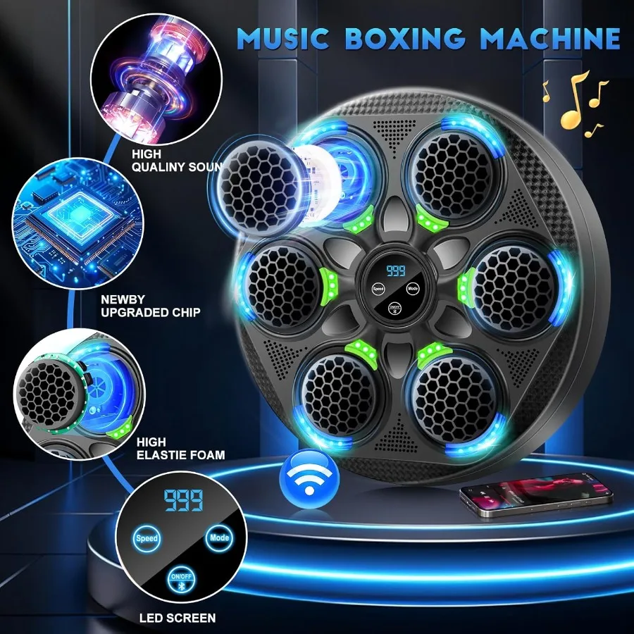 Smart Music Boxing Machine for Adults and with Bluetooth Connectivity WallMounted Electronic Punching Bag with Integrated Boxin