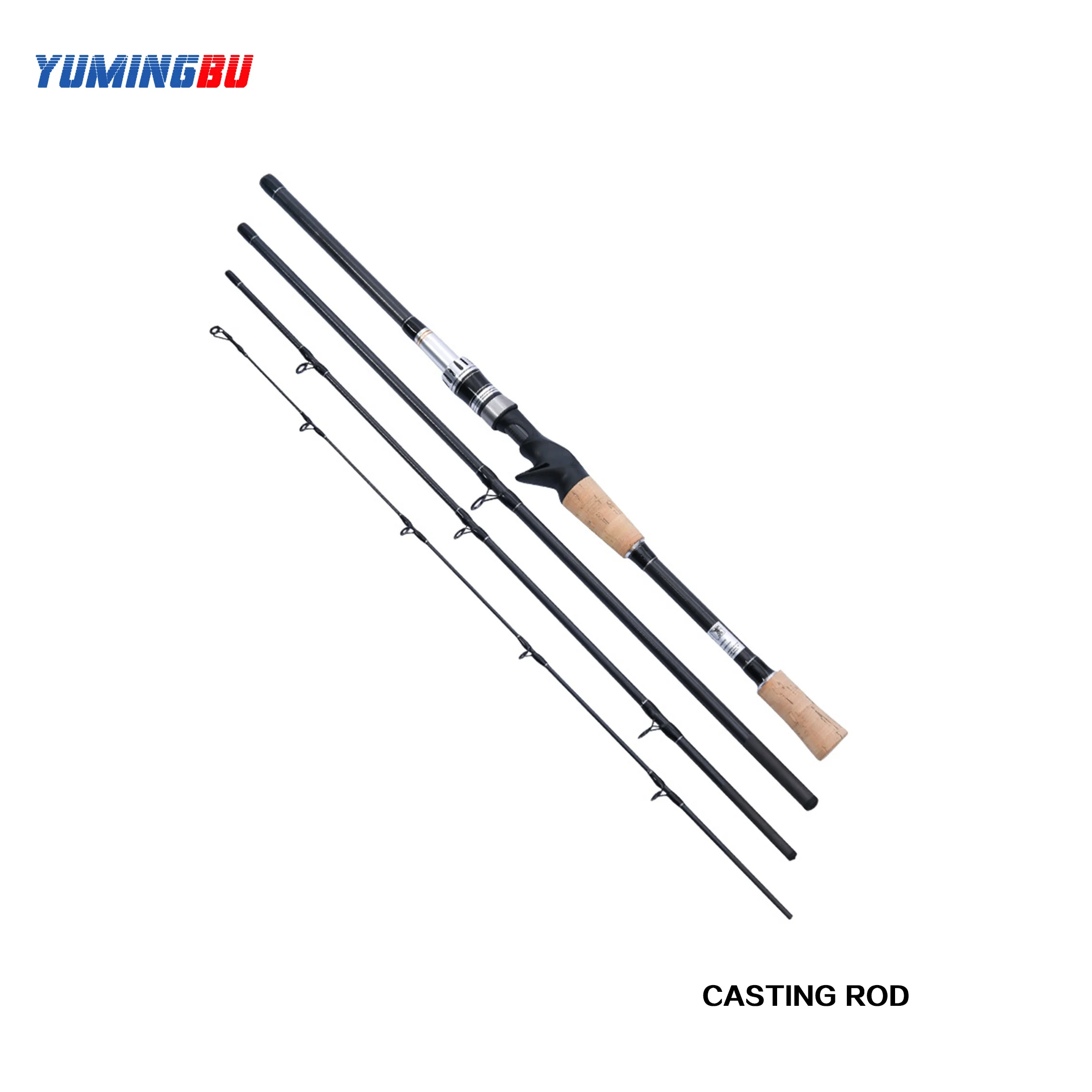 

YumingBu 4 Section Carbon Hard Lure Fishing Rod 2.16m 2.43m, with Ceramic Top and Guide Ring,