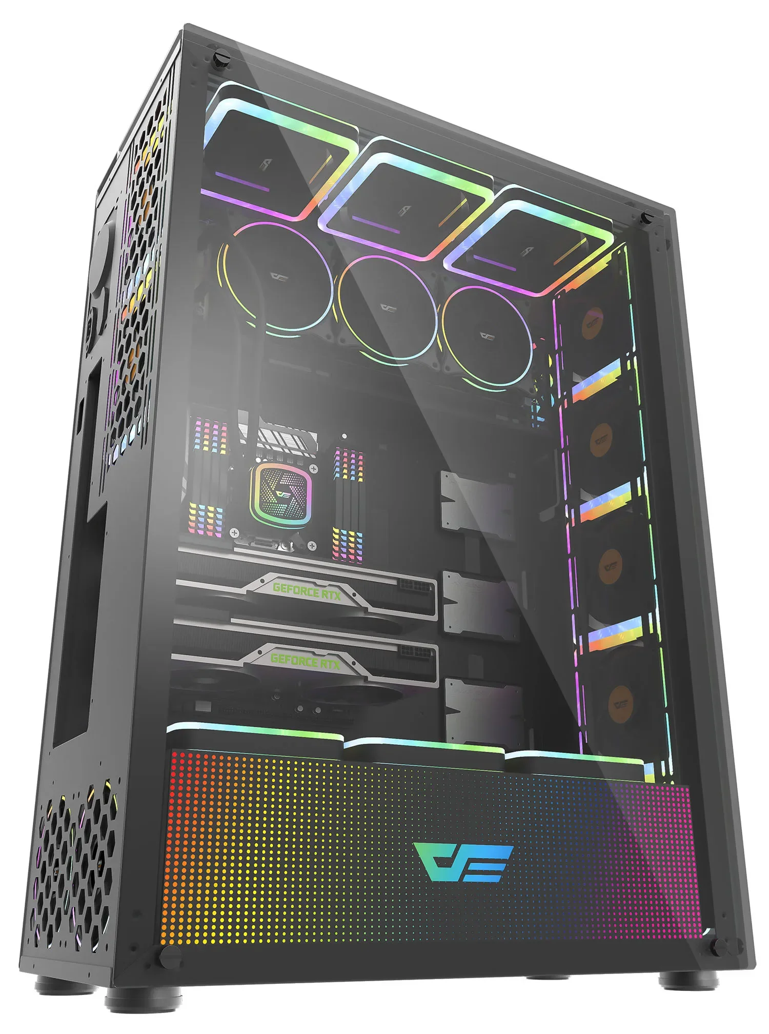 حافظة كمبيوتر ألعاب الكمبيوتر الزجاجية Darkflash Big ATX Home Office Business Gaming Mid Tower تدعم 120 تبريد المياه وOEM #6