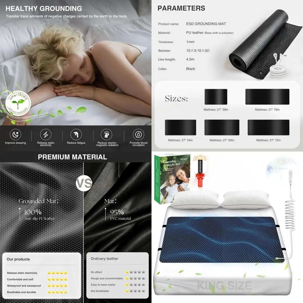 

Противоскользящий наматрасник из искусственной кожи King Size со шнуром, 27x76 дюймов