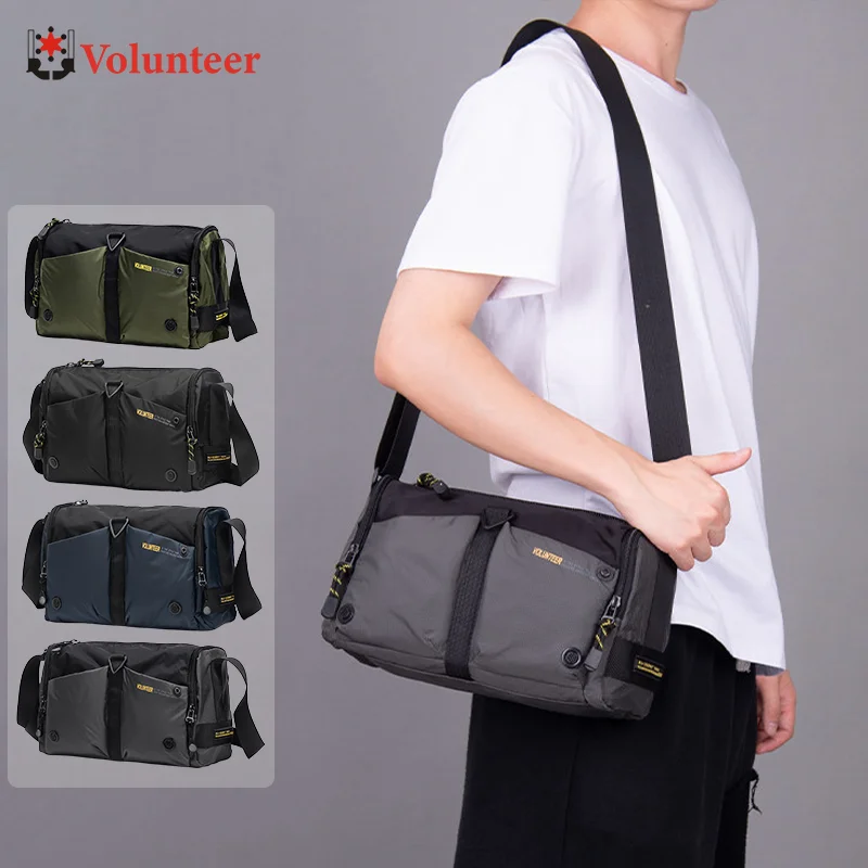 

Сумки через плечо VOLUNTEER, мужская модная водонепроницаемая сумка-мессенджер для путешествий, мужская повседневная сумка через плечо из холста большой вместимости 1698-17
