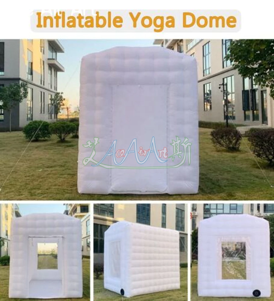 Tente gonflable blanche pour cabine Photo, toit en Arc avec tapis gratuit pour Yoga ou Fitness intérieur ou extérieur