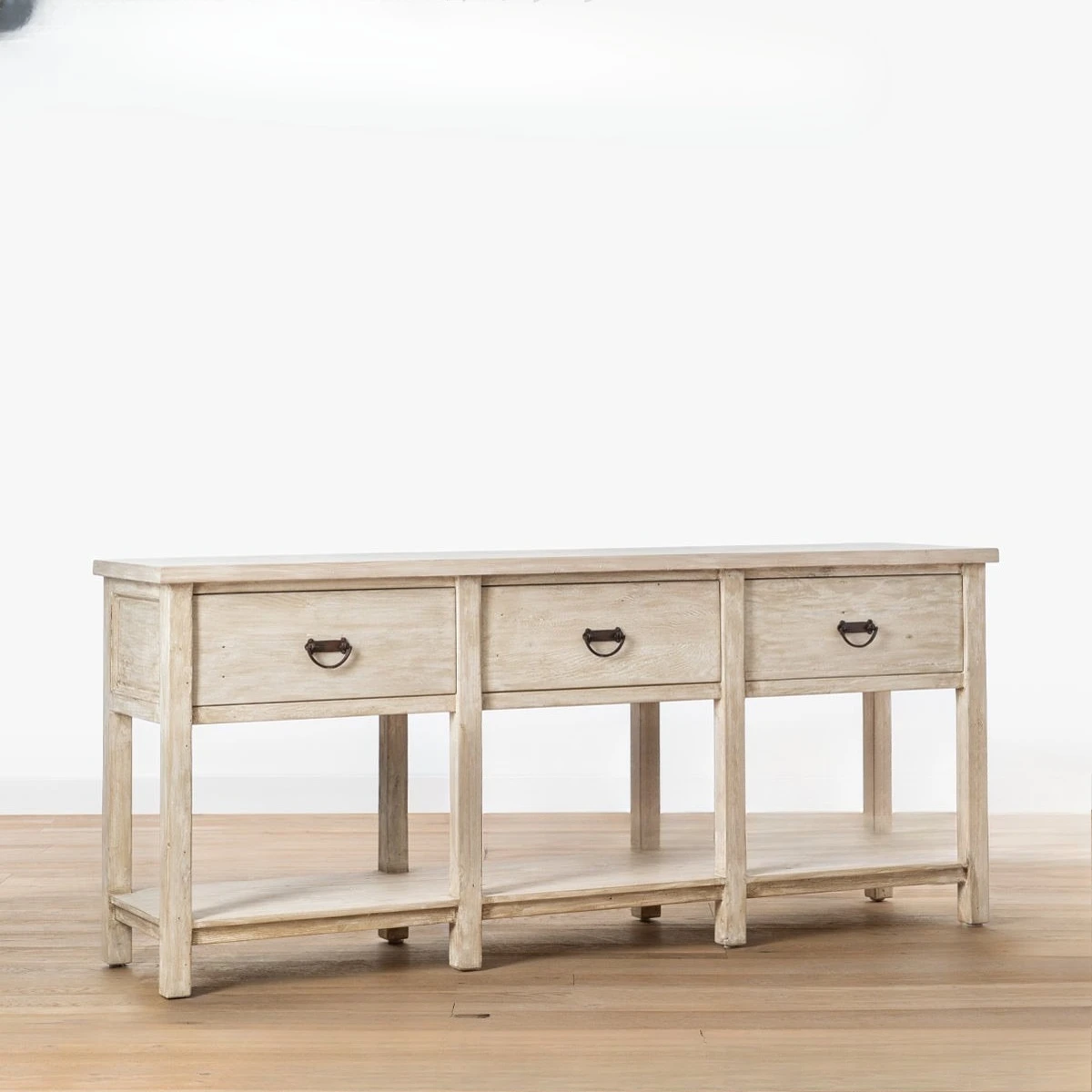 

American solid wood retro old dining side cabinet, living room wall home storage rack