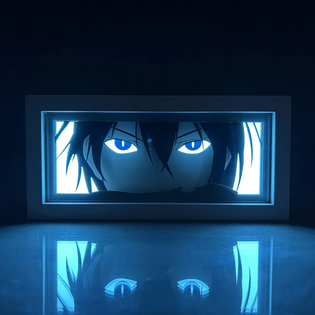 Anime Noragami Peripherals YATO Action Figure Led Light Paper Cut Shadow Box Figures Lightbox Ornaments Toys Birthday Gifts