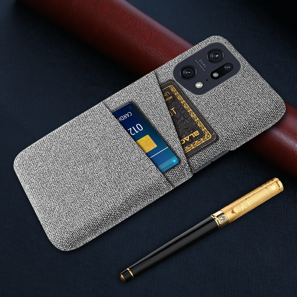 For OPPO Find X5 Pro Case OPPO Find X3 X5 Pro Cover Cases Dual Card Fabric Cloth Luxury Business Coque For OPPO Find X5 Pro Capa
