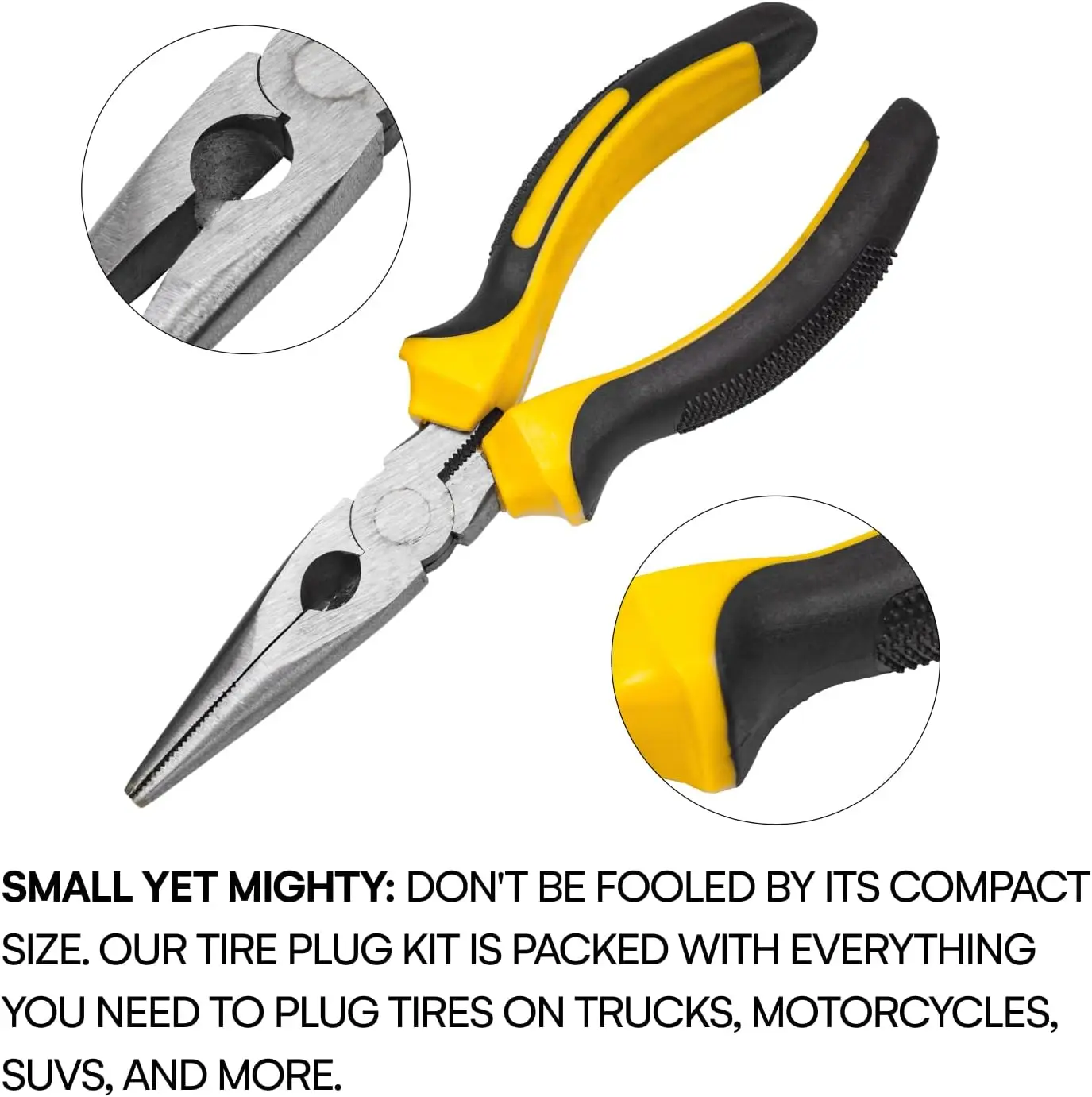 Compact Tire Repair Kit with Molle Pouch - Heavy Duty Universal Plug Set for UTV, ATV, Truck, Motorcycle & RV