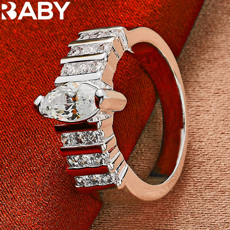 

925 Sterling Silver Rings For Women Man 7-10 Size Charms Oval Zircon Ring Luxury Elegant Temperament Engagement Wedding Jewelry