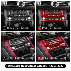 Real Soft Carbon Fiber For Lexus RC300 RC350 RC200T 2019 2020 2021 2022 2023 Audio Center Air Conditioning Sticker Interior Trim
