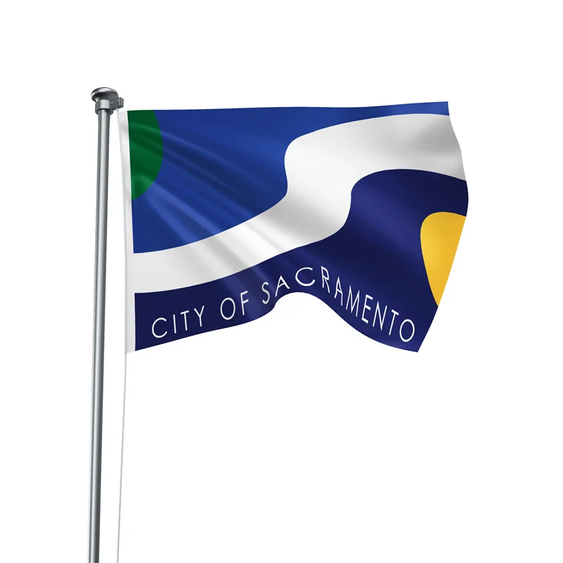 Gaslight Gatekeep Girlboss 5' x 3' Sacramento California Flag Banner Polyester with Brass Grommets 150cm x 90cm