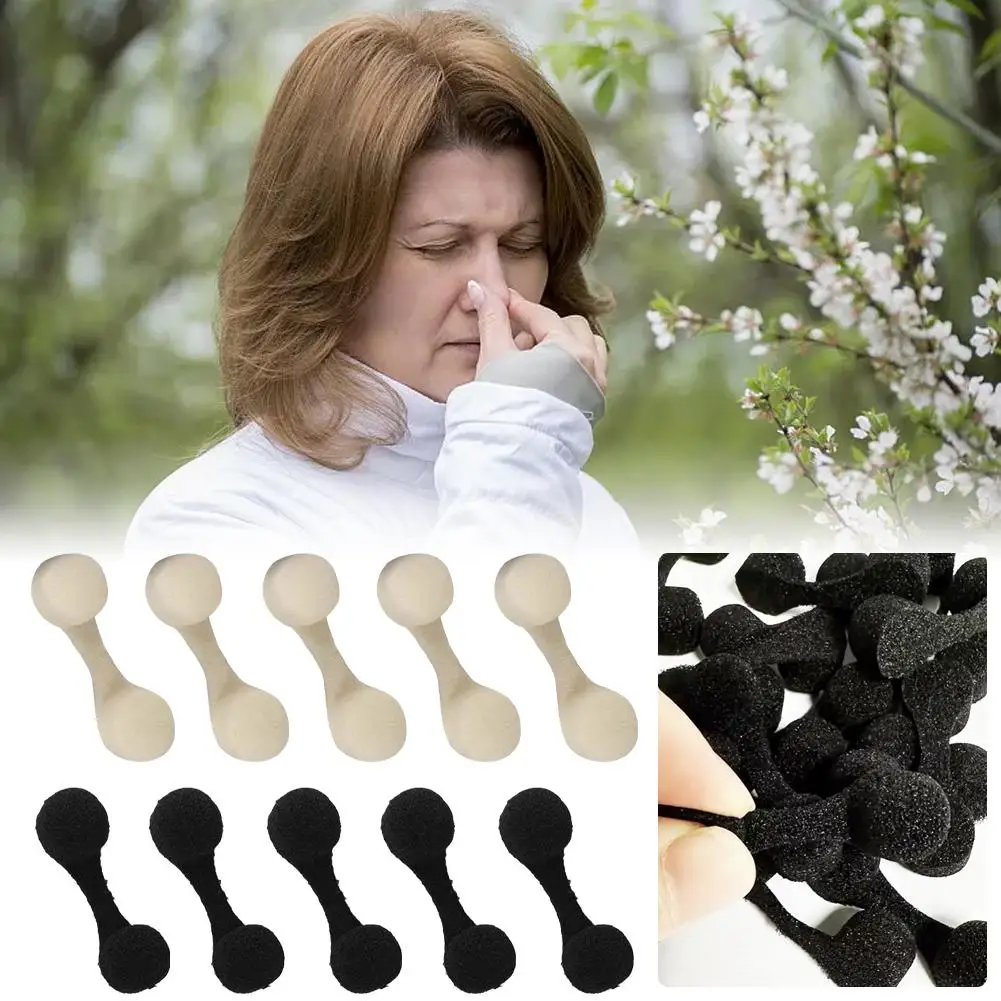 10Pcs Disposable Nose Filters Sponge Nose Plug Filters Plugs Replacement Breathable Dust Anti Nasal Spray Invisible Air Swi I8E6