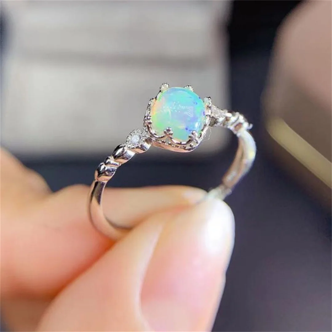 

Opal Ring Silver 925 Ring Engagement Rings for Women Luxury Gemstones Jewelry Gems New in Rings Wedding Adjustable Fine