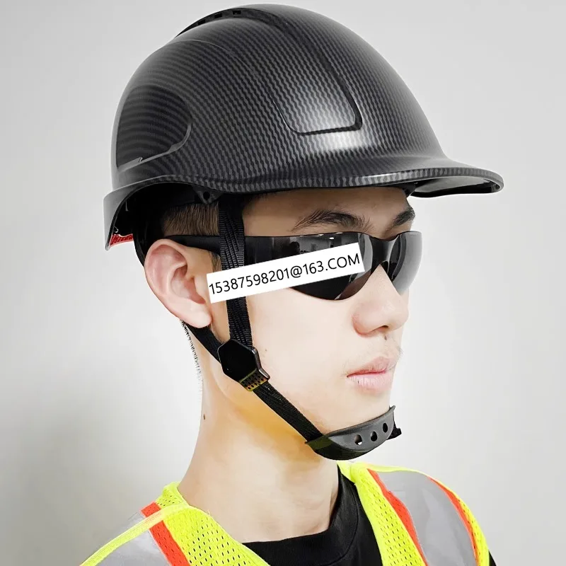 Darlingwell Carbon Fiber Pattern Summer Construction Site Safety Helmet Male Anti Smash Logo Printing National Standard