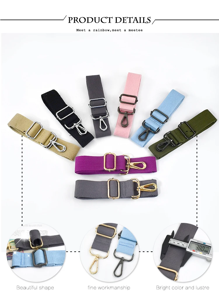 Deepeel 3.8cm New Canvas Solid Color Strap Handbag Crossbody Replacement Shoulder Straps Adjustable Women's Bag Accessories