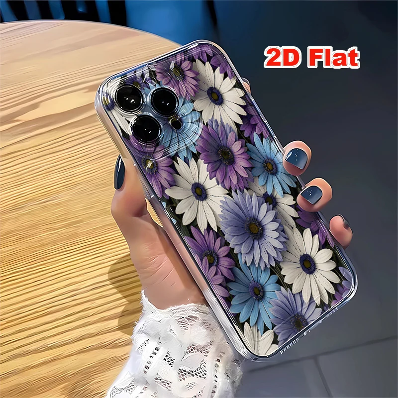 2D Flat Soft Silicone Phone Case For iPhone 17 Pro Max 16 18 Pro 13 11 15 14 Plus 12 17 16E 17Promax Shockproof Transparent Funda Cover