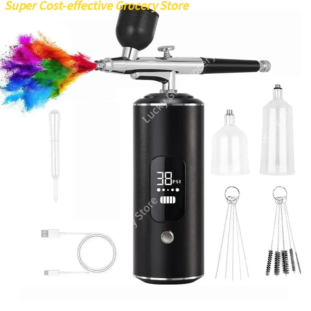 Luchtborstel met compressor Draagbare taart Schilderen Ambachten Kunst Schilderen Compressor Airbrush Pen spuitpistool spuitverf luchtborstel