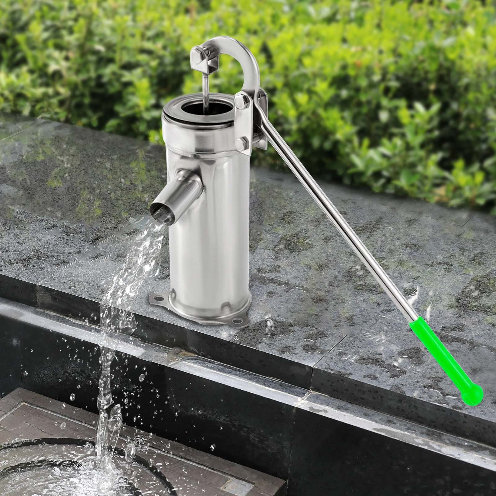 Manuelle Wasserstrahlpumpe aus Edelstahl, Saugpumpe für Hausbrunnen, Handbetriebene Saugpumpe für Grundwasser im Haus, Garten und Hof – Detail 13