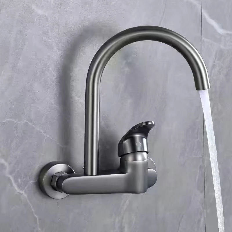 

Wall type vegetable basin hot and cold faucet, laundry sink gray rotatable multi-functional kitchen faucet