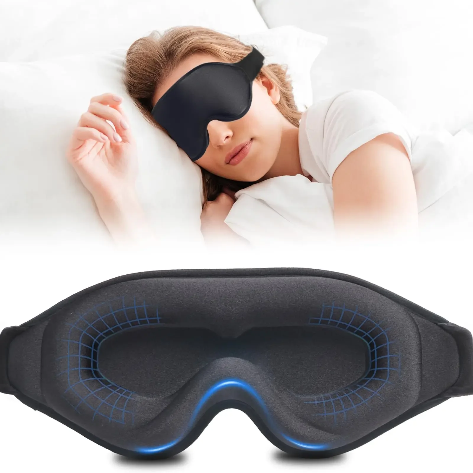 3D Sleeping Mask 100% Blockout Light Sleep Mask For Eyes Soft Sleeping Aid Eye Mask for Travel Eyeshade Breathable Slaapmasker