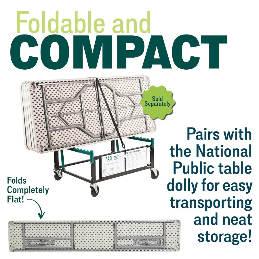Portable Heavy-Duty Foldable Table for Office Conferences Training Rooms 18x96 Inch Lightweight and Durable Speckled Gray Semin