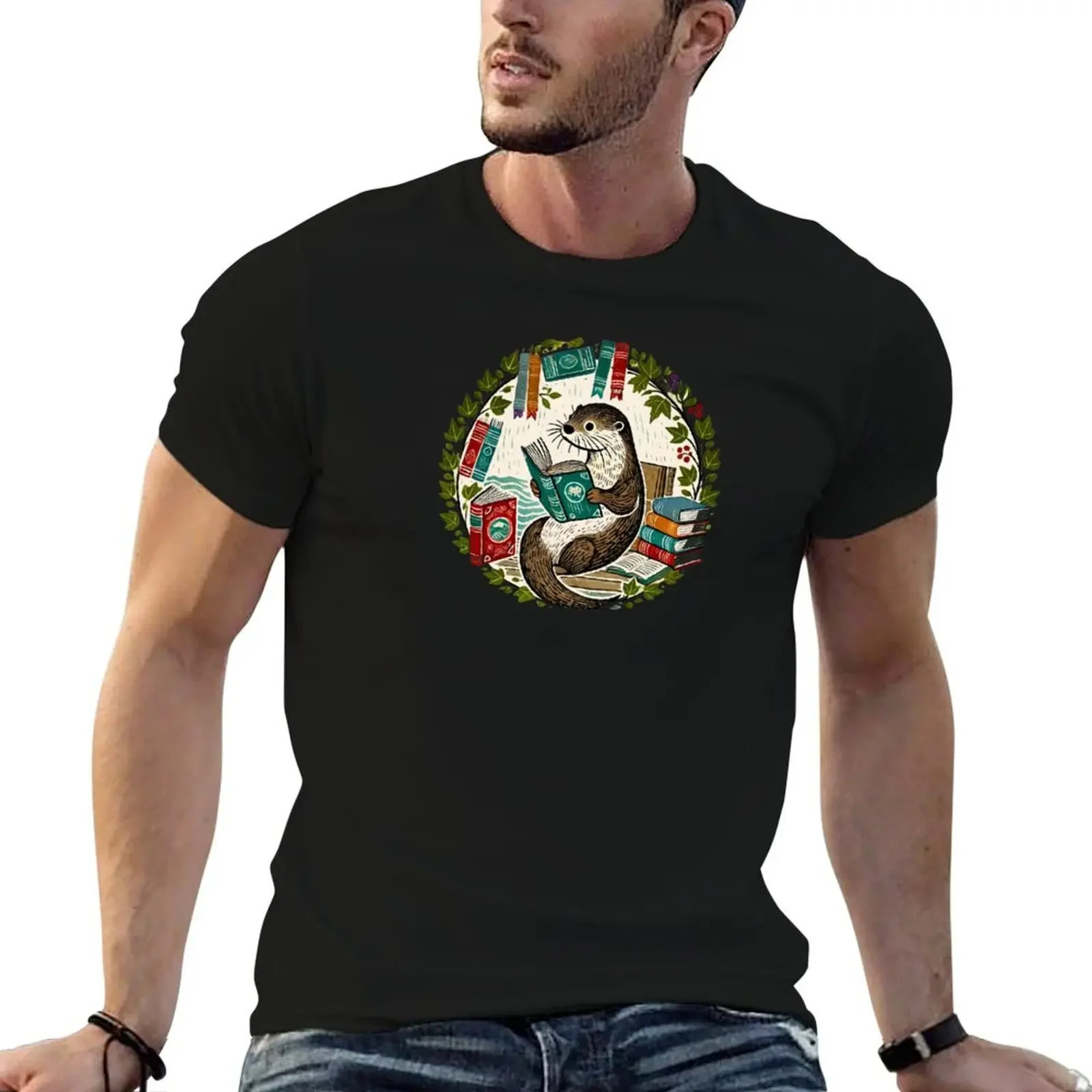 

Reading Otter T-Shirt oversize t-shirts man new edition mens t shirts top quality