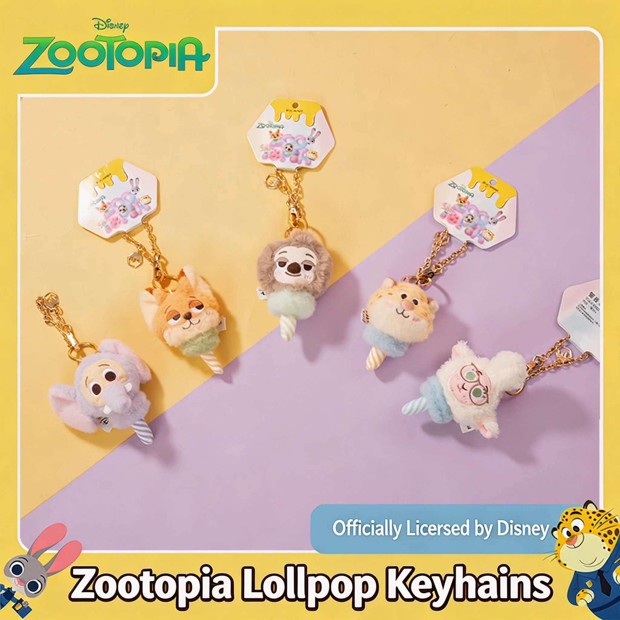 

Disney Zootopia Plush Keychain Cute Lollipop Key chnia Charm Cartoon Backpack Pendant for Girls Kids Birthday Gift Party Favor
