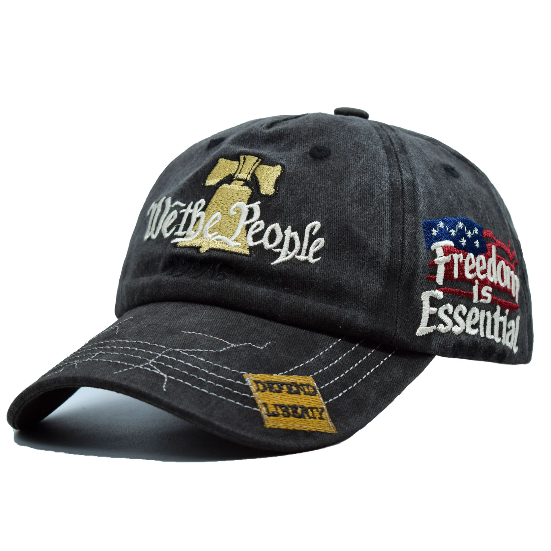 USA 250th Anniversary Patriotic Embroidered Baseball Cap Adjustable Washed Cotton Independence Day Hat 1776-2026