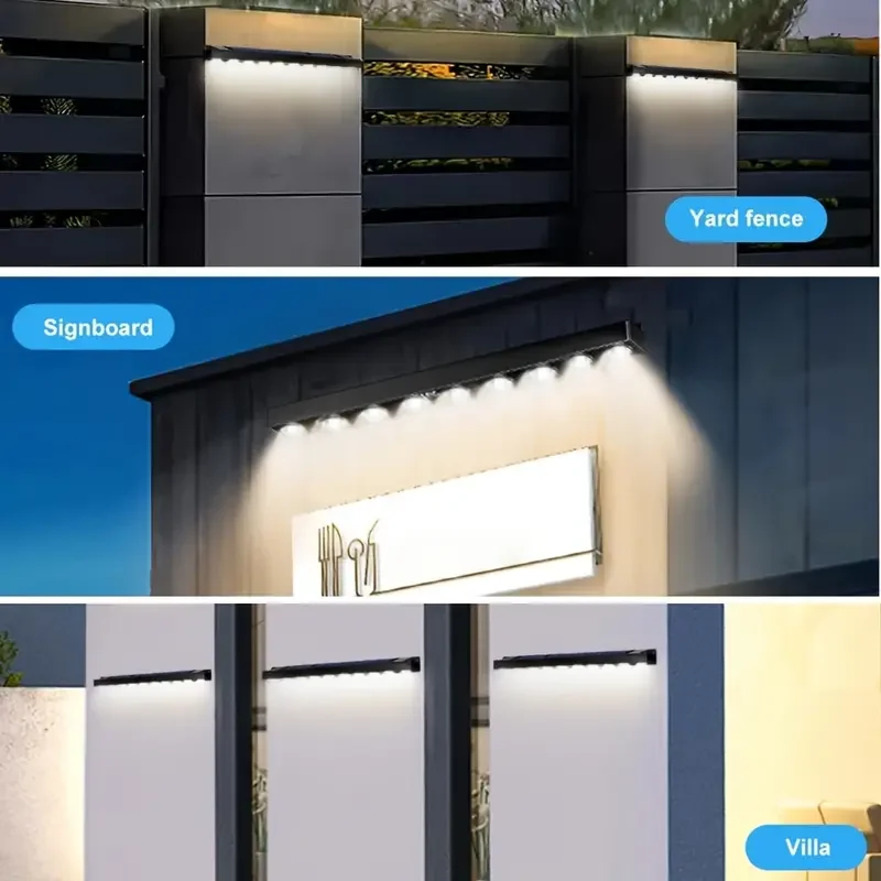 Solar Wall Lamp Waterproof Dusk To Dawn Lighting Suitable for Garden Courtyard Terrace Balcony Staircase Decoration