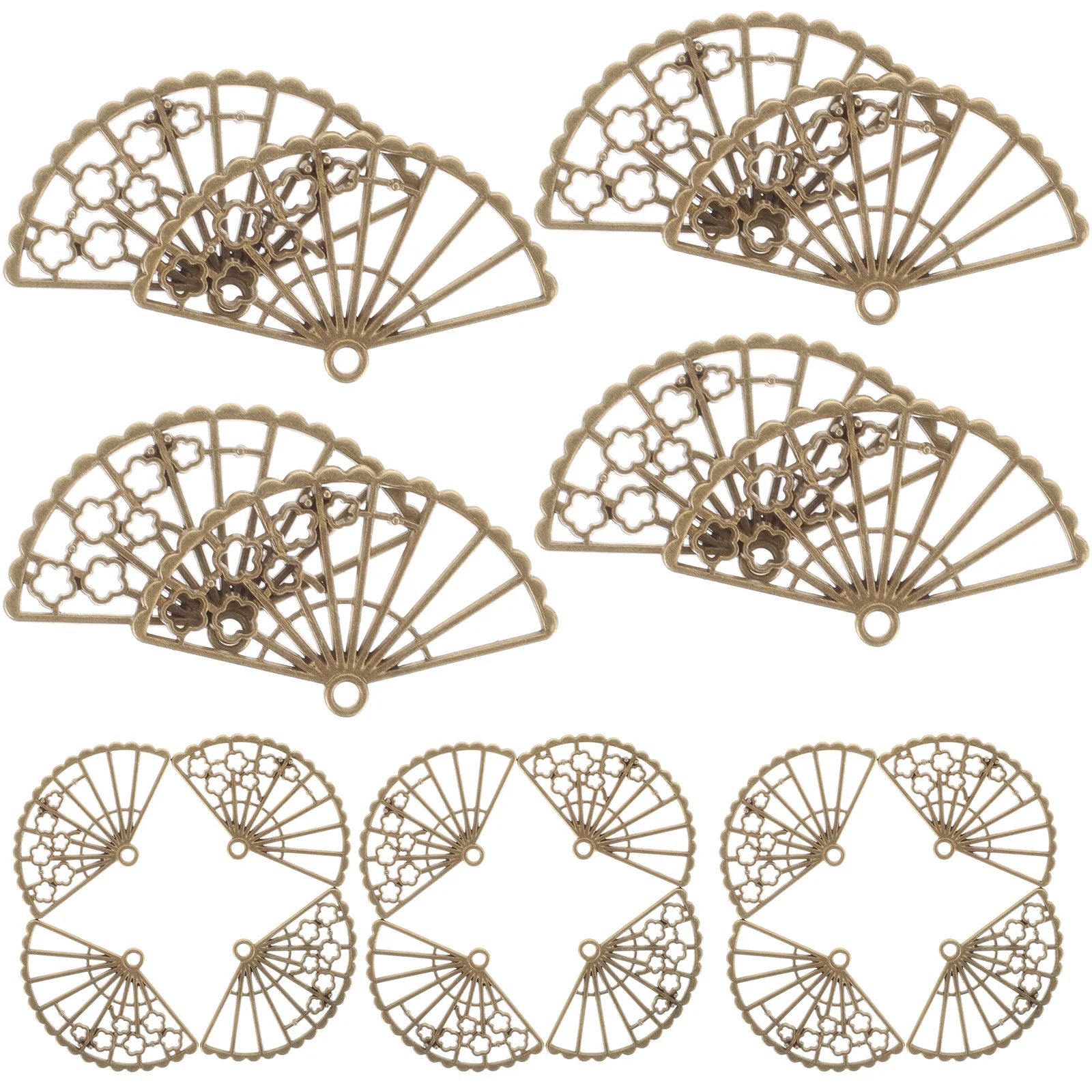 

100 шт. маленьких подвесок-вентиляторов, легкие подвески-вентиляторы для изготовления украшений, рукоделия, подвески для декора, для резинок для волос или...